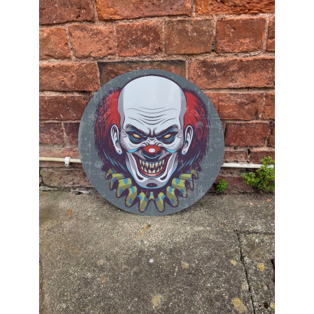 Hallowenn Scary Clowns Head Circle - Metal Street Sign Wall Sign