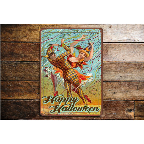 Happy halloween Jesters   - Metal Vintage Wall Sign