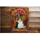 Happy halloween Witch Cat   - Metal Vintage Wall Sign