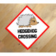 Hedgehog Crossing Warning  Diamond sign  - Metal Advertising Wall Sign