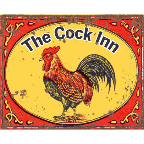 Home Pub Bar The Cock Inn Cockeral Metal Sign Humorous Plaque