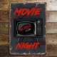 Horro Film Movie Night  Metal Sign Plaque