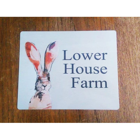 House Name Hare - Metal Personalised Art Wall Sign