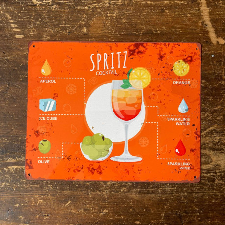 how to aperol spritz  Drink Orange - Metal Sign Plaque