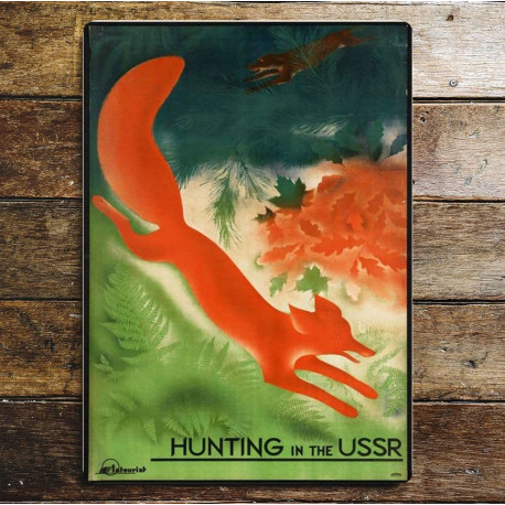 Hunting in the USSR - Metal Travel Wall Sign