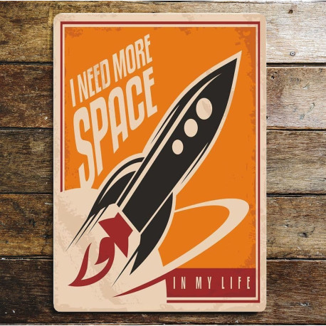 I need more Space Retro - Metal Wall Sign