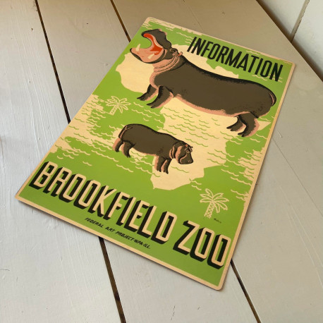 Information Brookfield Zoo Hipo - Metal Travel Wall Sign