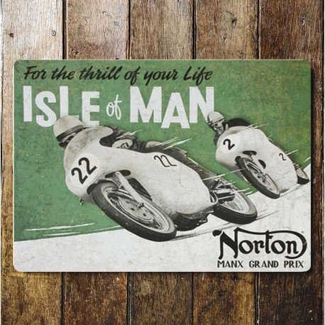 Isle Of Man for the thrill of your life - Metal Advertising Wall Sign