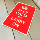 Keep calm and carry on - Metal Humour Wall Sign