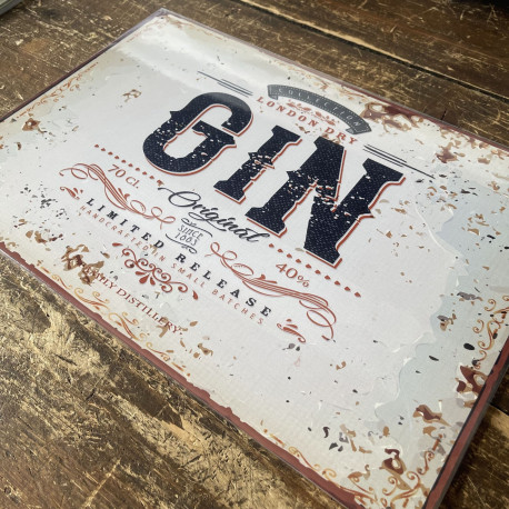 London Dry Gin Bar Tin Sign Metal Sign Plaque