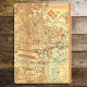 London Map Vintage Thames - Metal Travel Wall Sign