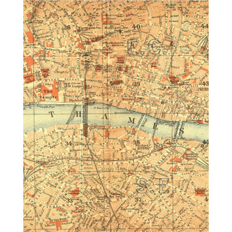 London Map Vintage Thames - Metal Travel Wall Sign (2)