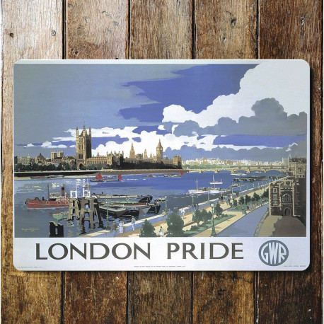 LOndon Pride Train - Metal Travel Wall Sign