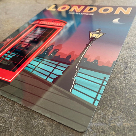 London Telephone Box - Metal Advertising Wall Sign