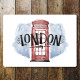 London watercolour Telephone Box - Metal Advertising Wall Sign