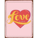 Love Pink Heart - Metal Sign Plaque