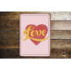 Love Pink Heart - Metal Sign Plaque