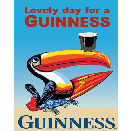 Lovely Day For A Guinness Toucans beach - Metal Advertising Wall Sign