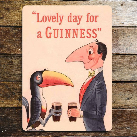 Lovely Day For A Guinness Toucans holding pint - Metal Advertising Wall Sign (1)