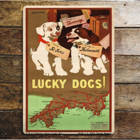 Lucky Dogs GWR Rail - Metal Travel Wall Sign