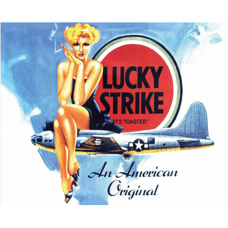 Lucky Strike American cigarettes - Metal Advertising Wall Sign