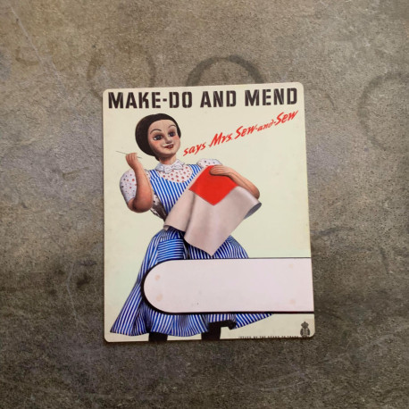 Make Do And Mend says Mrs Sew and Sew - Metal Propaganda Wall Sign