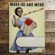 Make Do And Mend says Mrs Sew and Sew - Metal Propaganda Wall Sign