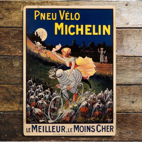 Michelin Tires Pneu Velo - Metal Advertising Wall Sign