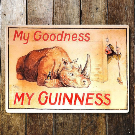 My Goodness My Guinness Rhino  - Metal Advertising Wall Sign