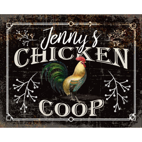 Name Chicken Coop  Personlised Custom Any  Text - Metal Wall Sign