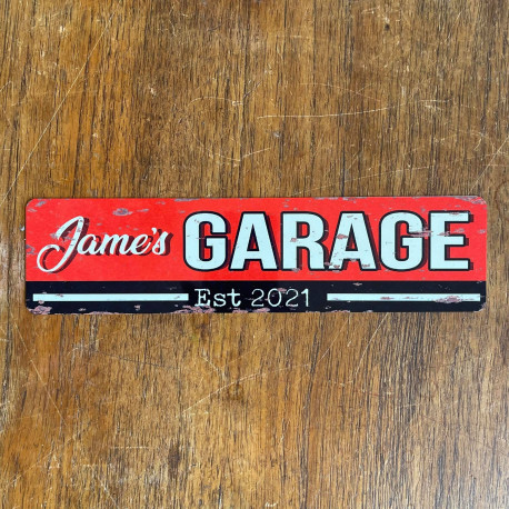 Name Garage Personlised Custom Your Any Text Metal Long Sign Plaque