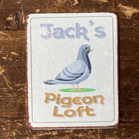 Name Pigeon Loft Personlised Custom Any  Text - Metal Wall Sign