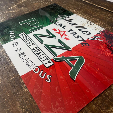 Name Pizza Personlised Custom Any  Text - Metal Wall Sign