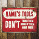 Names Tools Shed Door Sign Personalised With Any Name / Text - Metal Art Wall Sign