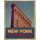 New York The Wonder City - Metal Travel Wall Sign