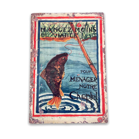 Old Fishing Fish - Metal Sign Plaque