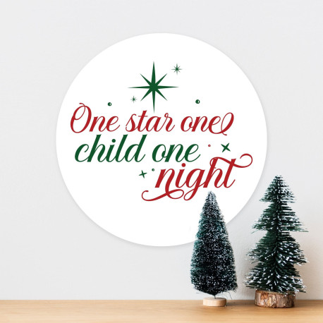 One Star One Child One Night Religous Jesus Christmas Door Wreath Post - Metal Street Sign Wall Sign