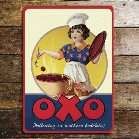 Oxo Cube Following in Mothers Footsteps - Metal Advertising Wall Sign