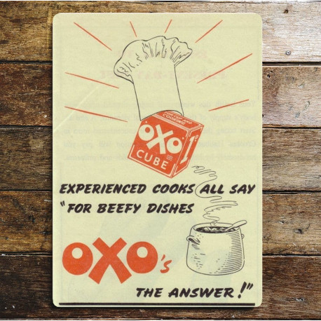 Oxo Cube for beefy dishes - Metal Advertising Wall Sign