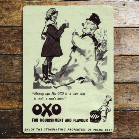 Oxo Cube For Nourishment and Flavour - Metal Advertising Wall Sign