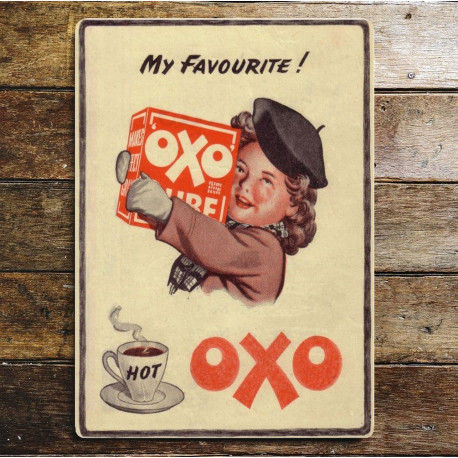 Oxo Cube My favourite Hot - Metal Advertising Wall Sign