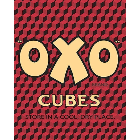 Oxo Cube Red  - Metal Advertising Wall Sign