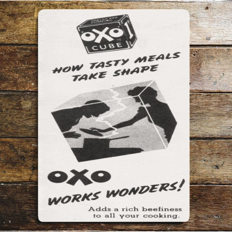 Oxo Cube Works Wonders - Metal Advertising Wall Sign