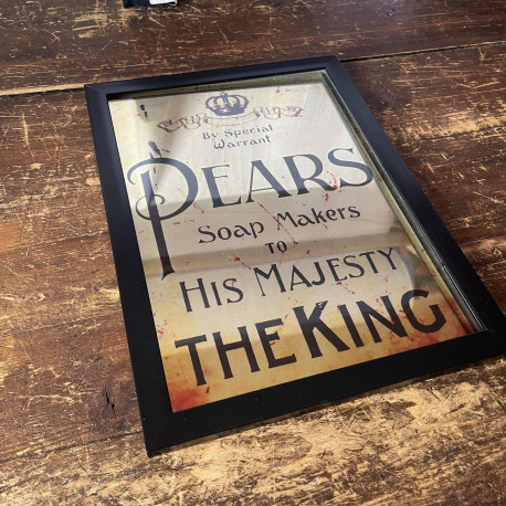 Pear King Pub Bar Mirror  - Mirroed Metal Wall Sign