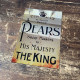 Pear King Pub Bar Mirror  - Mirroed Metal Wall Sign