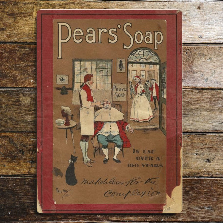 Pears Soap Barbour Shave - Metal Advertising Wall Sign