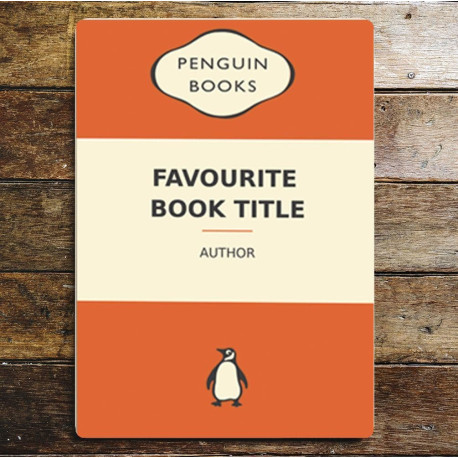 Personalised  - Any Favourite Title and Author Penguin Book - Metal Personalised Art Wall Sign -