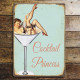 Personalised Cocktail Princess - Metal Humour Wall Sign