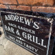 Personlised Custom Name Bar and Grill BBQ  - Metal Wall Sign