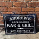 Personlised Custom Name Bar and Grill BBQ  - Metal Wall Sign